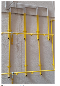 tubos de gás com espera para medidor